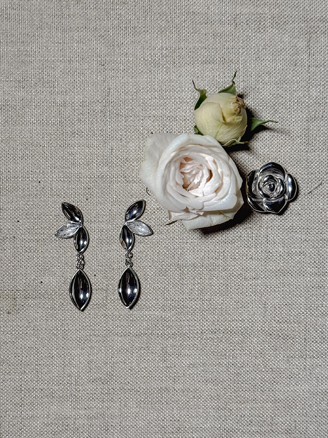 Kolczyki srebrne liście Bellissimo D'Argento N°16