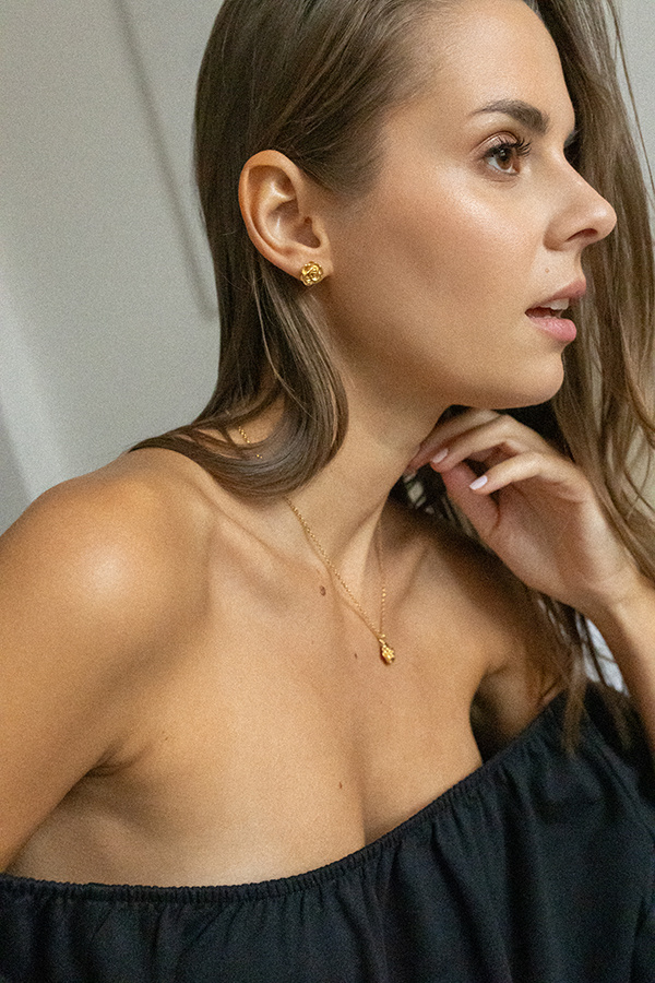 Naszyjnik srebrny pozłacany róża Picollo Fiore Rosa D'Oro N°11 