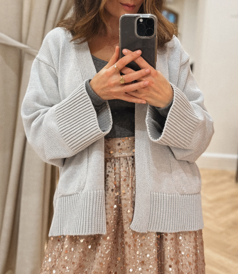 Damski kardigan z kaszmirem Elodie Gris