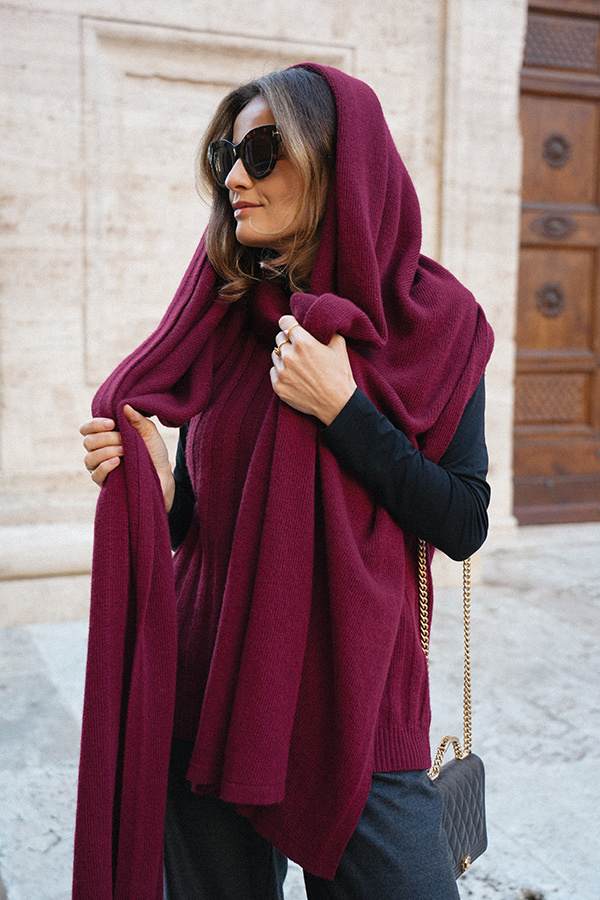 Damski szal wełniany z kaszmirem Clarissa Vino