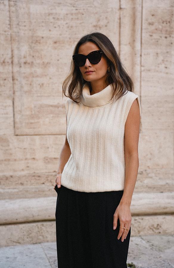 Damski golf wełniany z kaszmirem Viviana Crème