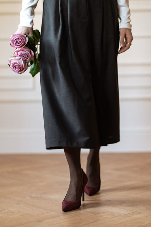 Spódnica wełniana midi Delly Elegance 