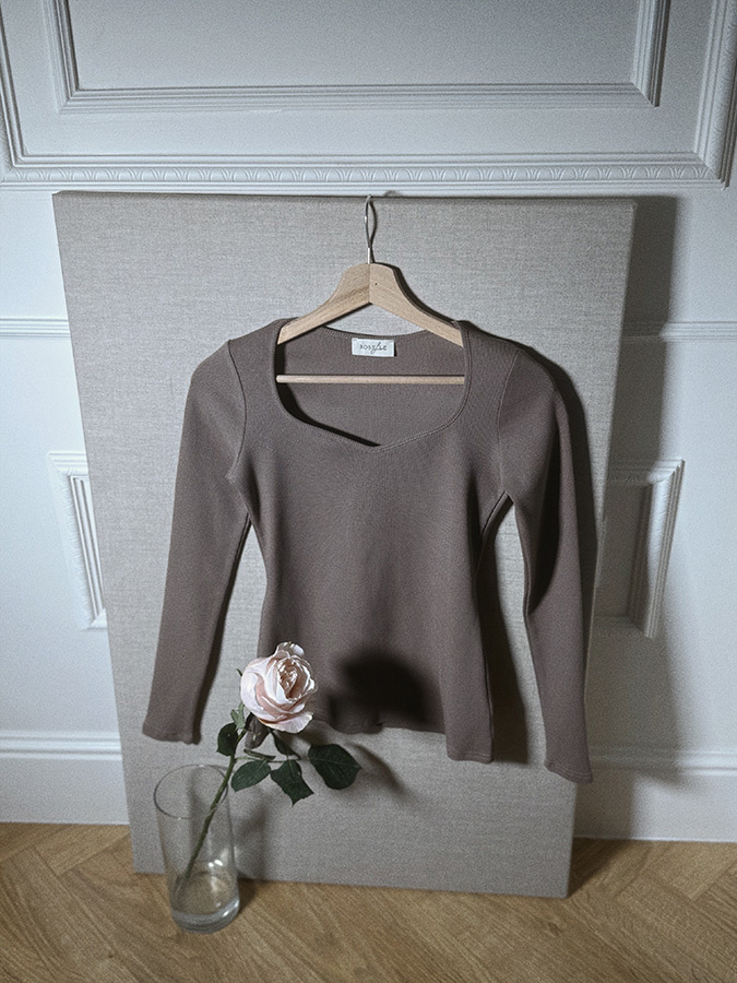 Damska bawełniana bluzka Long Love Mokka 