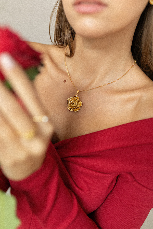 Naszyjnik srebrny pozłacany róża Fiore Rosa D'Oro N°3