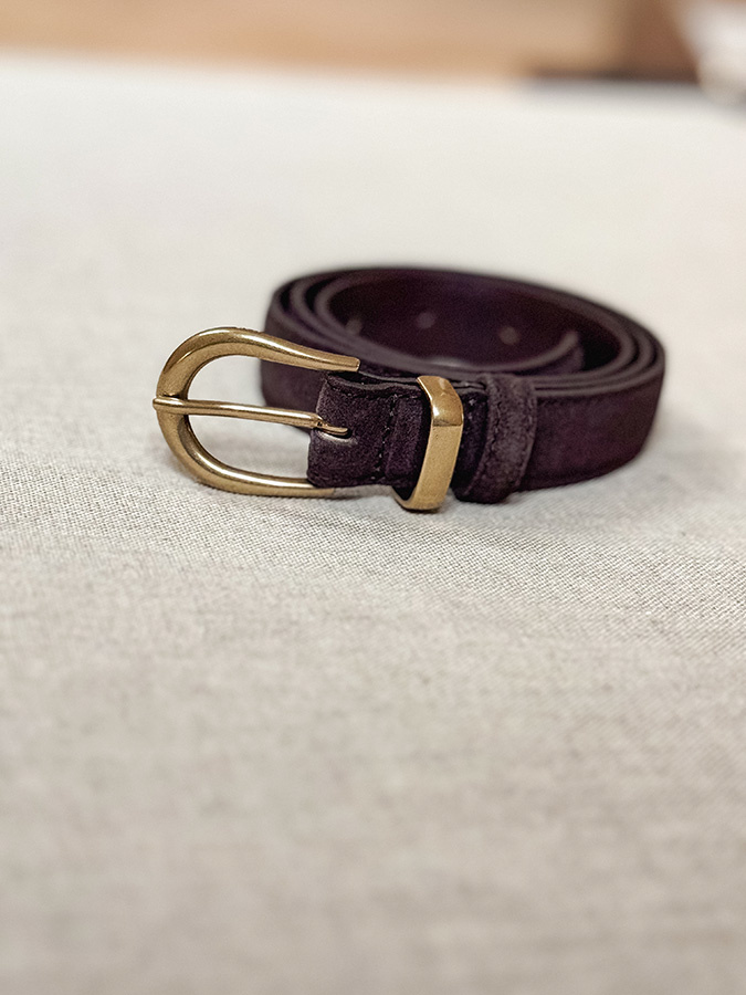 Damski pasek ze skóry zamszowej Treviso Chocolate 