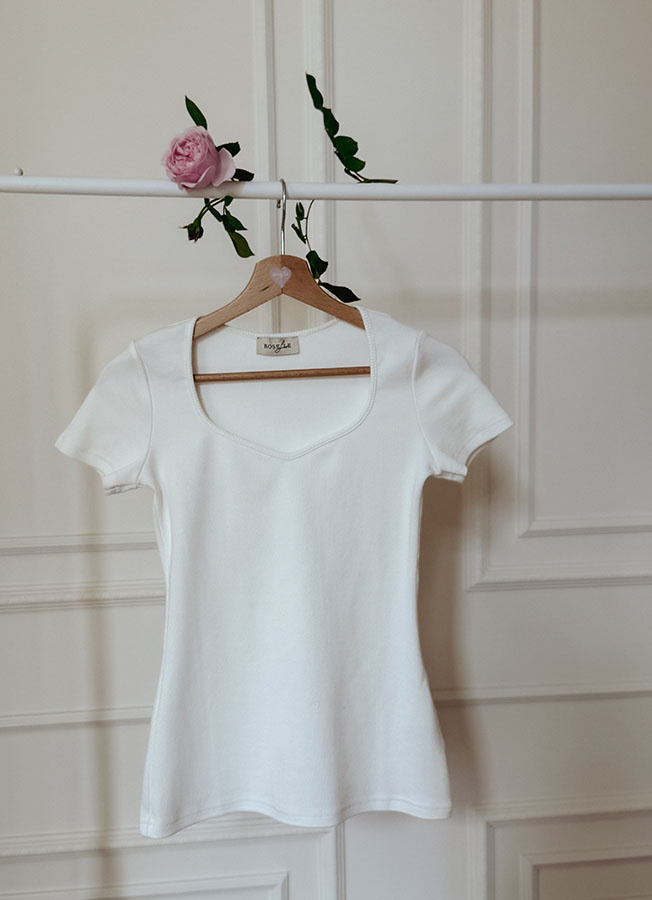 Damski T-shirt bawełniany La Base Blanc