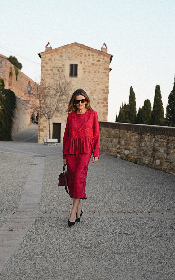 Damska bluzka żakardowa z wiskozy Valentina Rosso 