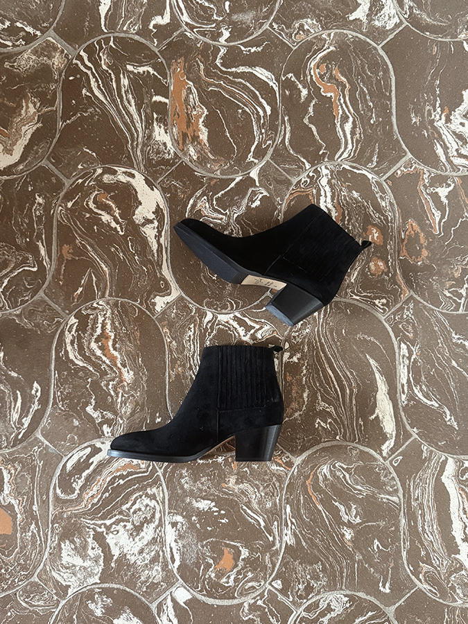 Damskie botki skórzane zamszowe Napoli Nero