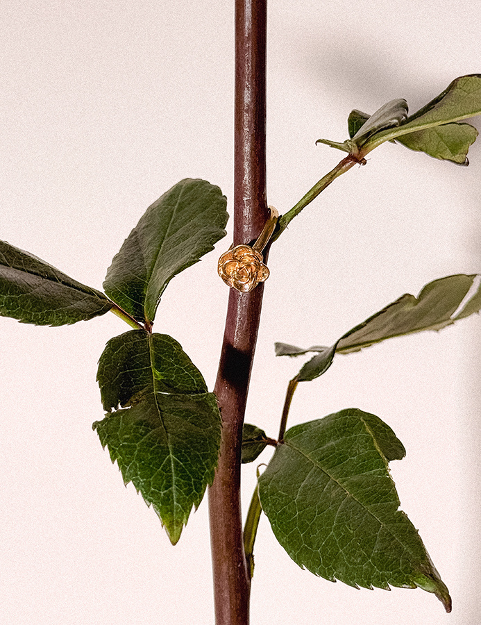 Pierścionek srebrny pozłacany róża Anello D'oro N°5