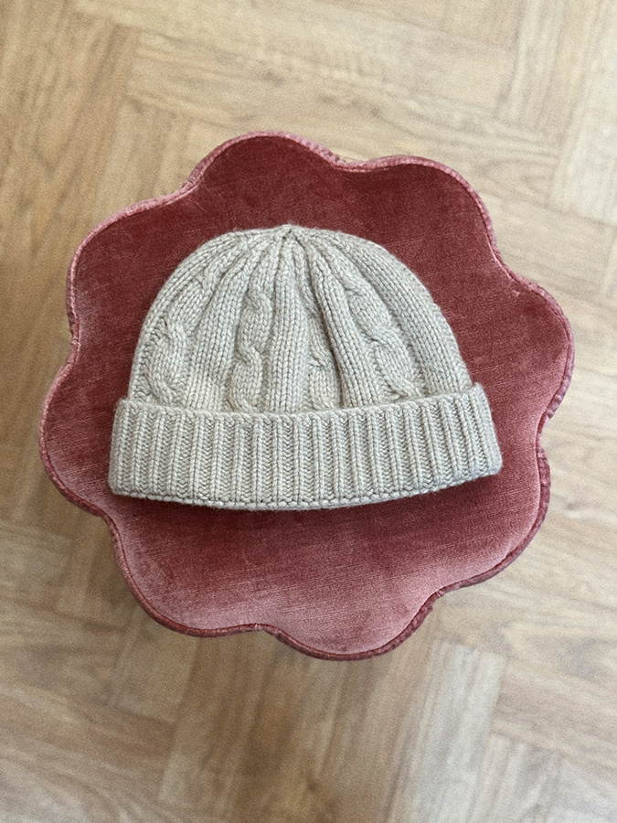 Damska czapka z kaszmirem i jedwabiem Ombra Beige