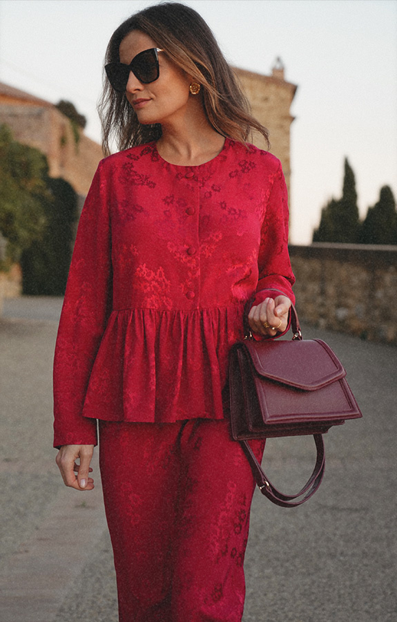 Damska torebka skórzana Florence Bordeaux