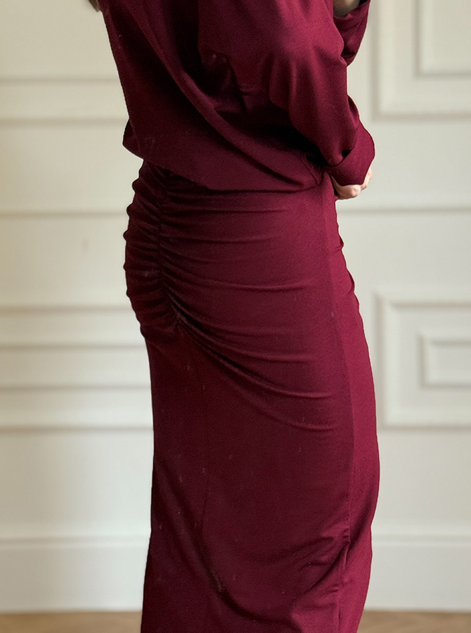 Marszczona spódnica z modalu Angelina Vino 