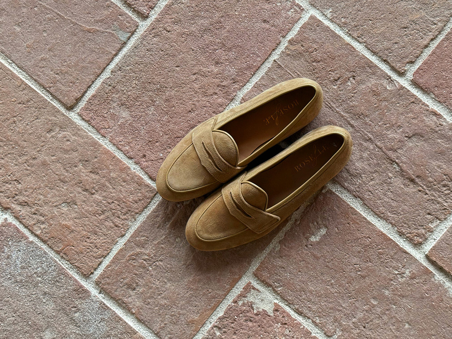 Karmelowe skórzane loafersy Vinci Carmel
