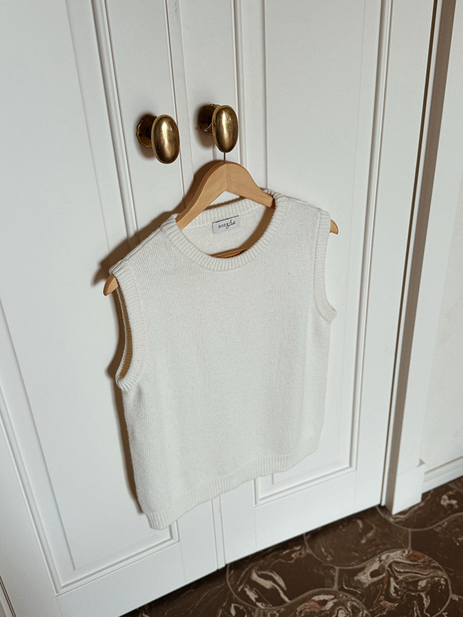 Damska kamizelka wełniana z kaszmirem Giovanna Crème