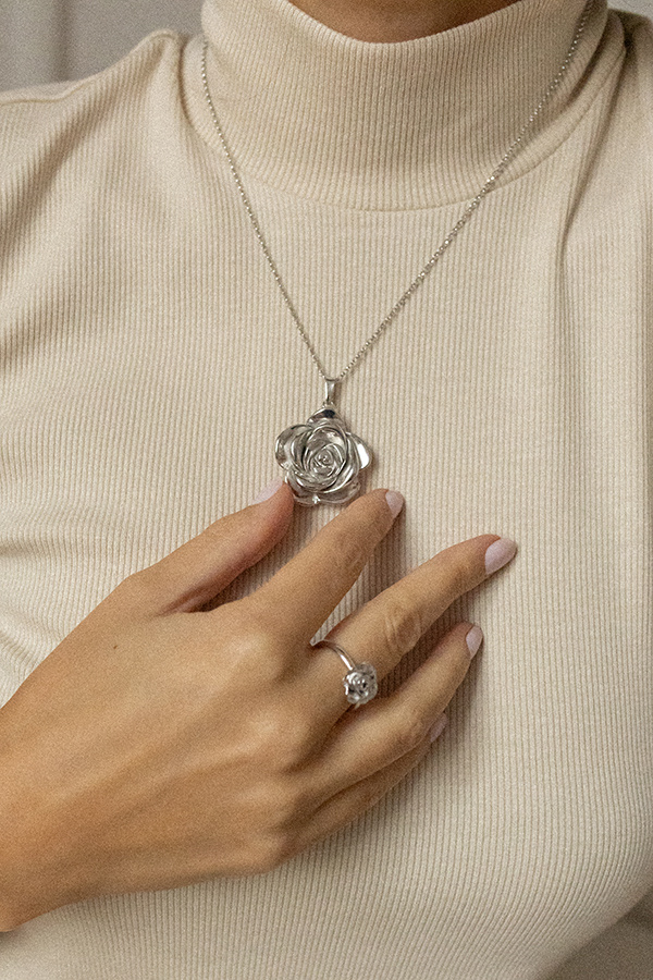 Naszyjnik srebrny róża Fiore Rosa D'Argento N°4