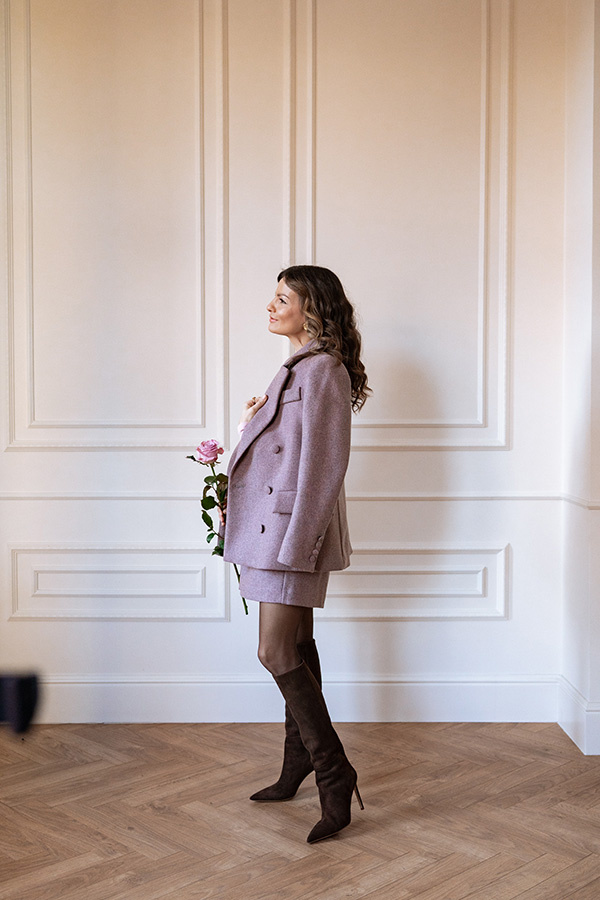 Damska marynarka wełniana Bergamo Poudre