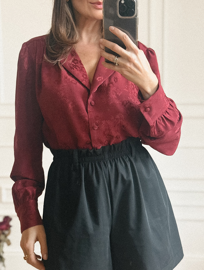 Damska koszula z wiskozy La Parisienne Bordeaux 