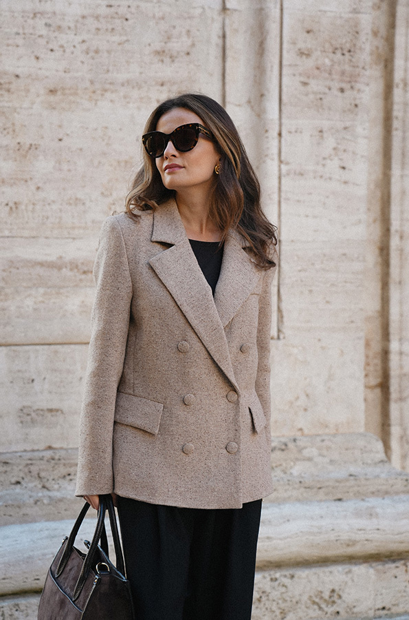 Damska marynarka wełniana z jedwabiem Bergamo Beige