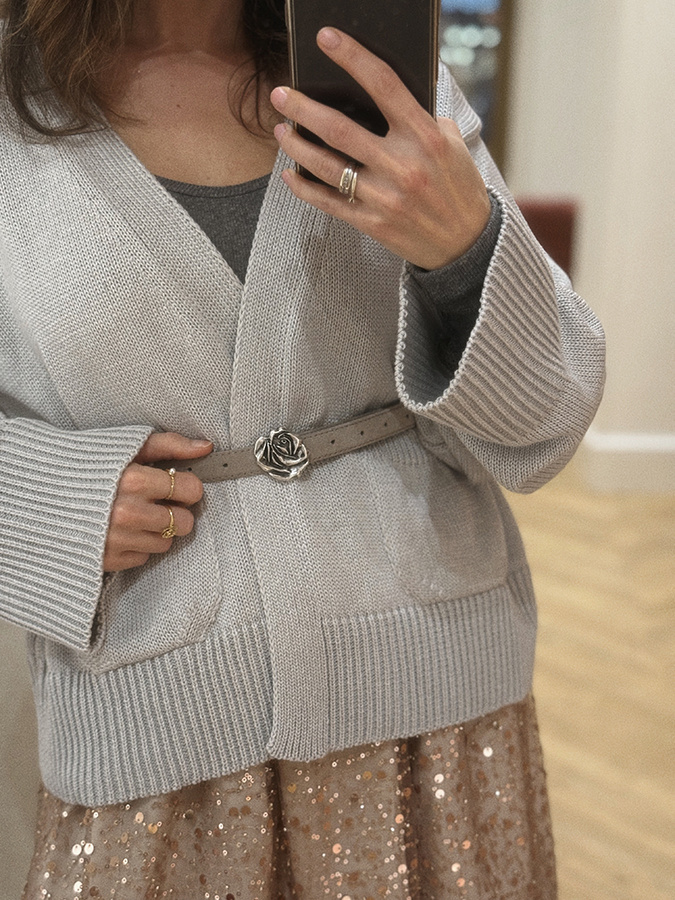 Damski kardigan z kaszmirem Elodie Gris