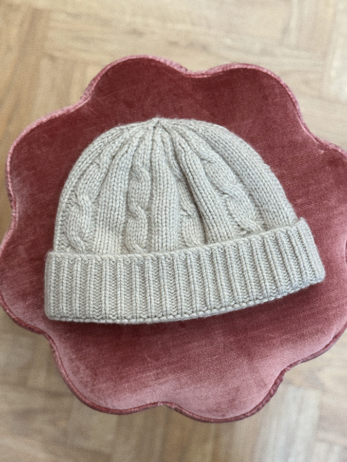 Damska czapka z kaszmirem i jedwabiem Ombra Beige