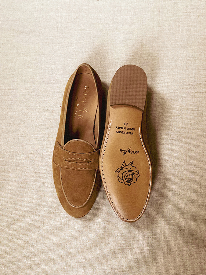 Karmelowe skórzane loafersy Vinci Carmel