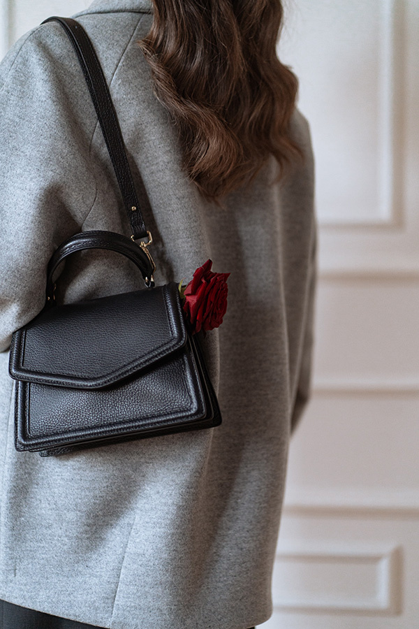 Krótki płaszcz z włoskiej wełny Carlotta Gris