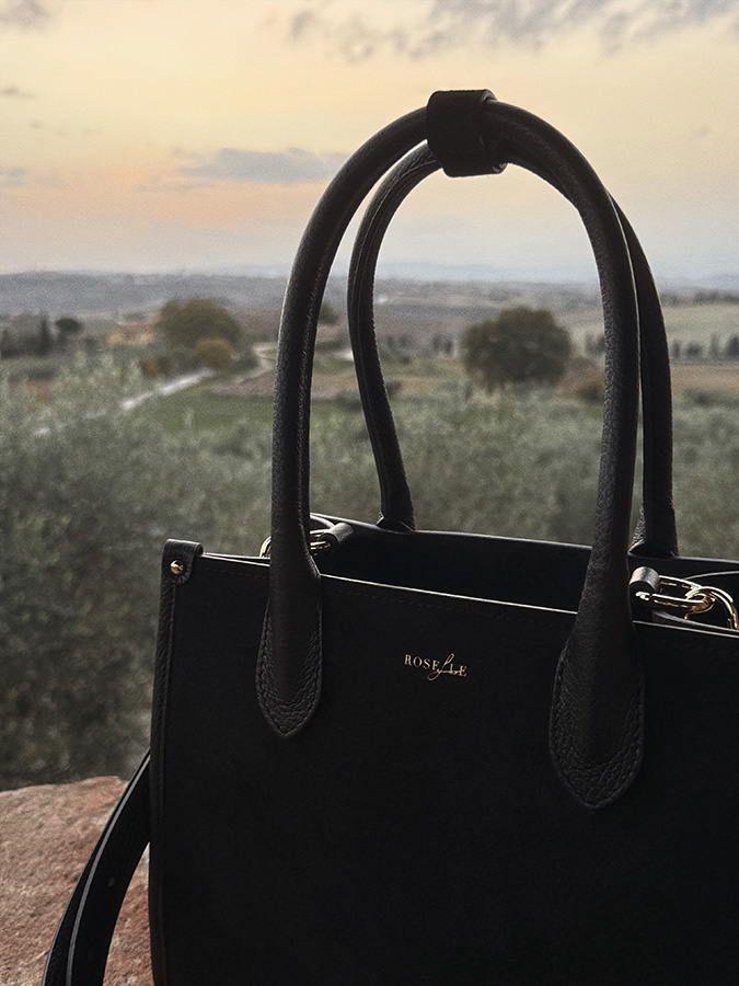 Damska torebka skórzana zamszowa Bellagio Nero