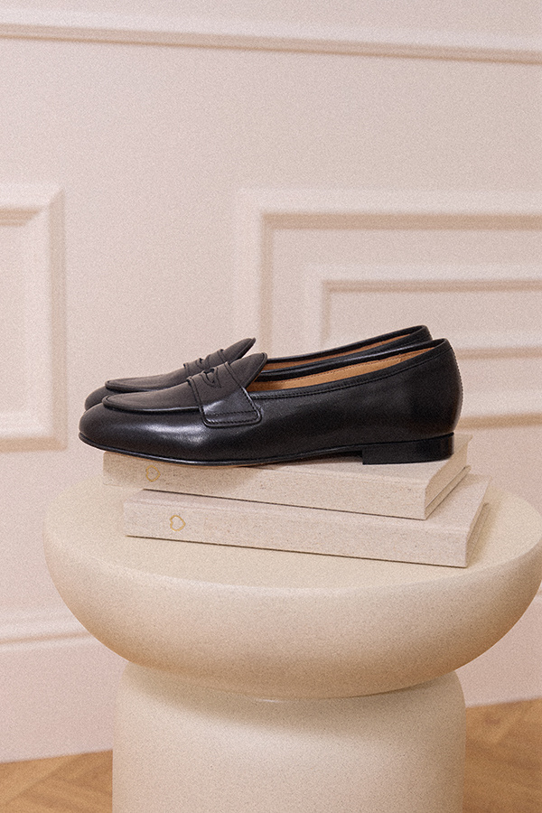 Czarne skórzane loafersy Vinci Nero