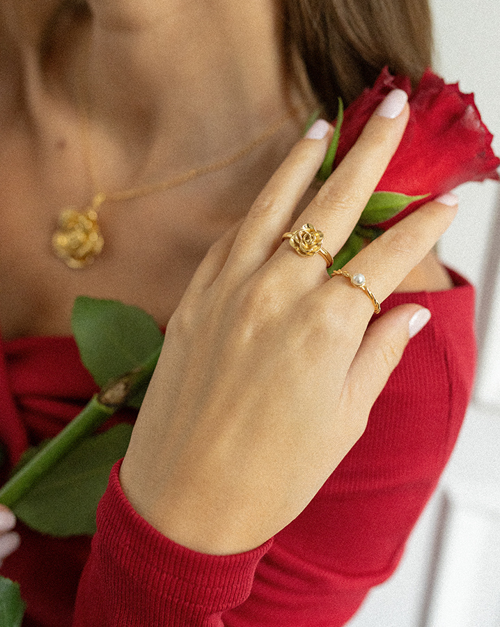 Naszyjnik srebrny pozłacany róża Fiore Rosa D'Oro N°3