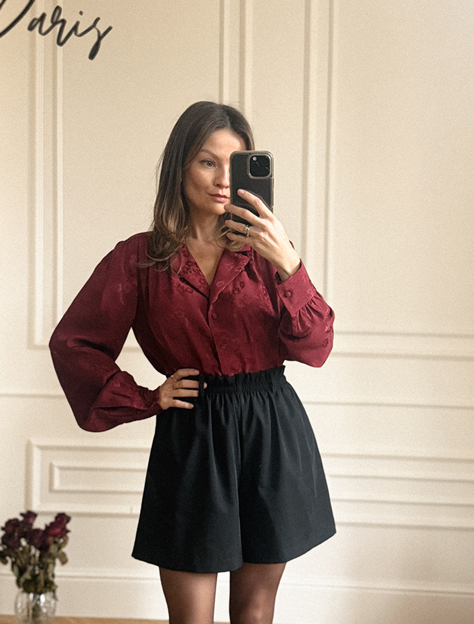 Damska koszula z wiskozy La Parisienne Bordeaux 