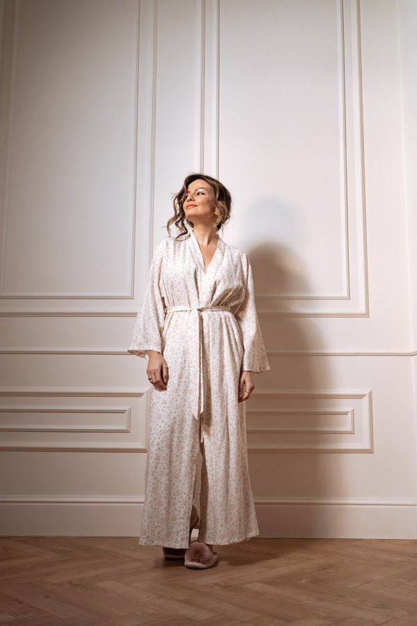 Damski szlafrok z wiskozy Marcy Floral Rose