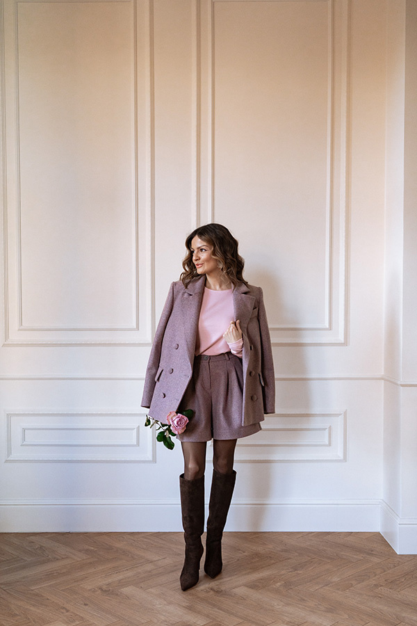 Damska marynarka wełniana Bergamo Poudre