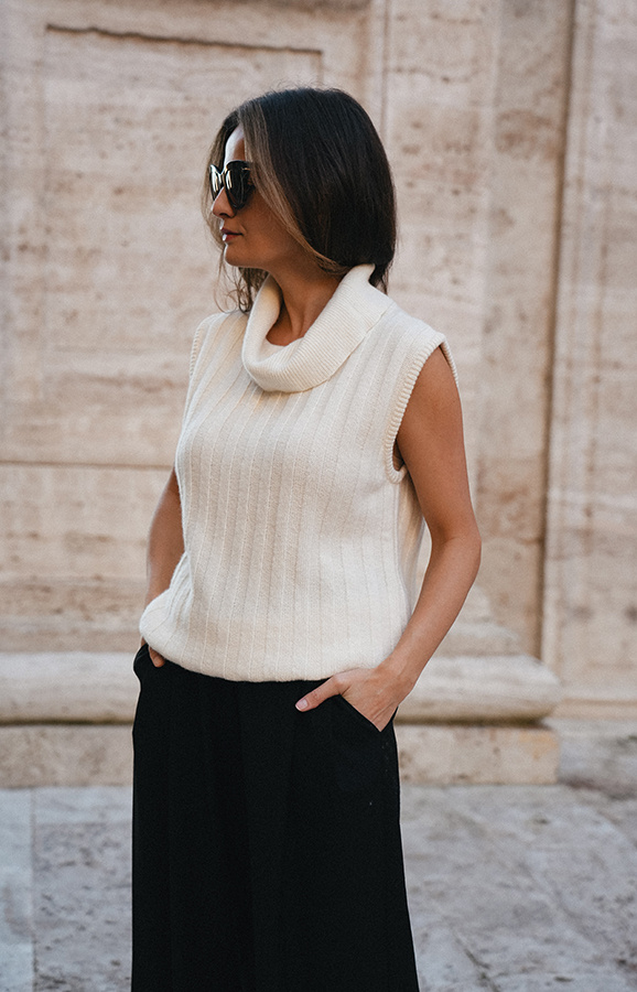 Damski golf wełniany z kaszmirem Viviana Crème