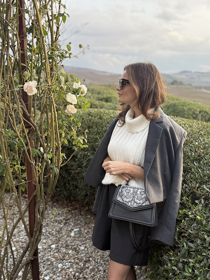 Damska torebka skórzana Florence Fiori Nero