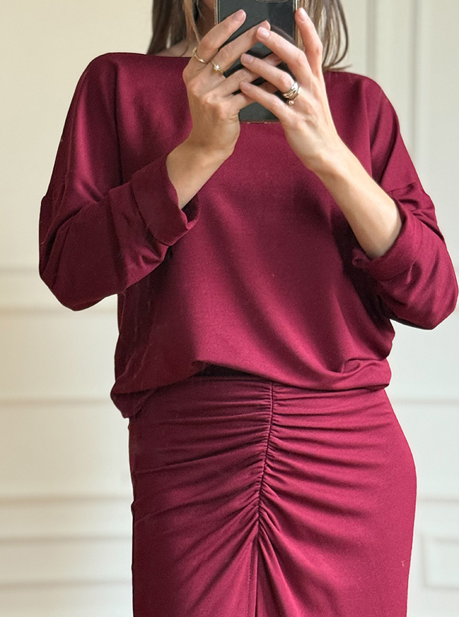 Marszczona spódnica z modalu Angelina Vino 