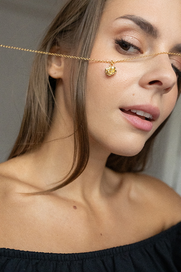 Naszyjnik srebrny pozłacany róża Picollo Fiore Rosa D'Oro N°11 