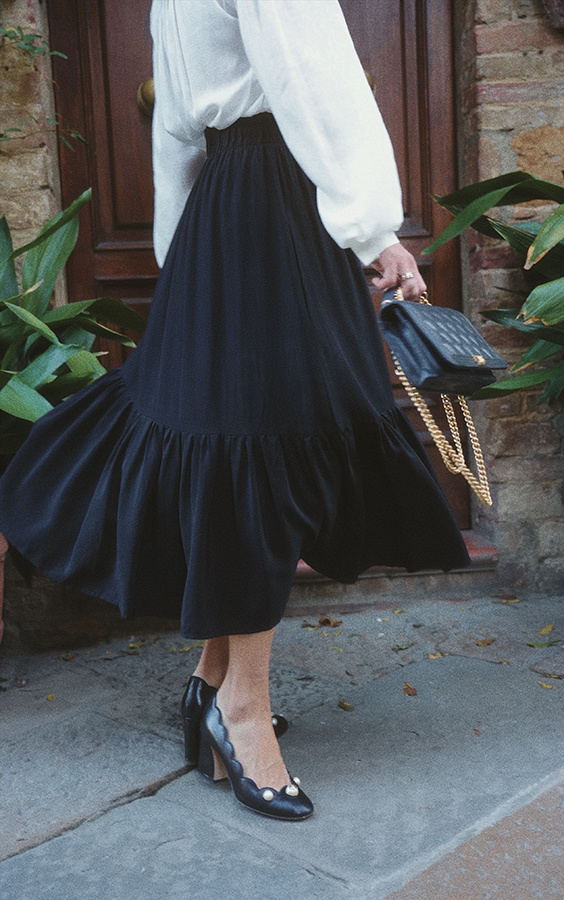 Spódnica jedwabna La Bohème Noire