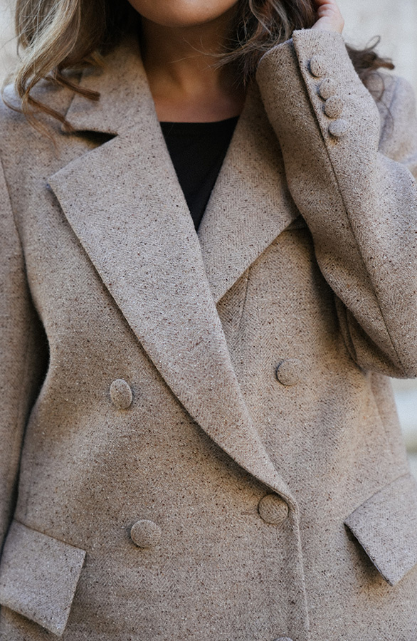 Damska marynarka wełniana z jedwabiem Bergamo Beige