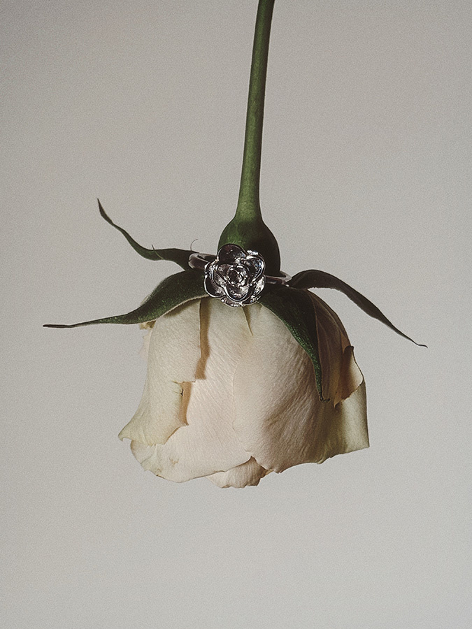 Pierścionek srebrny róża Anello D'Argento N°6