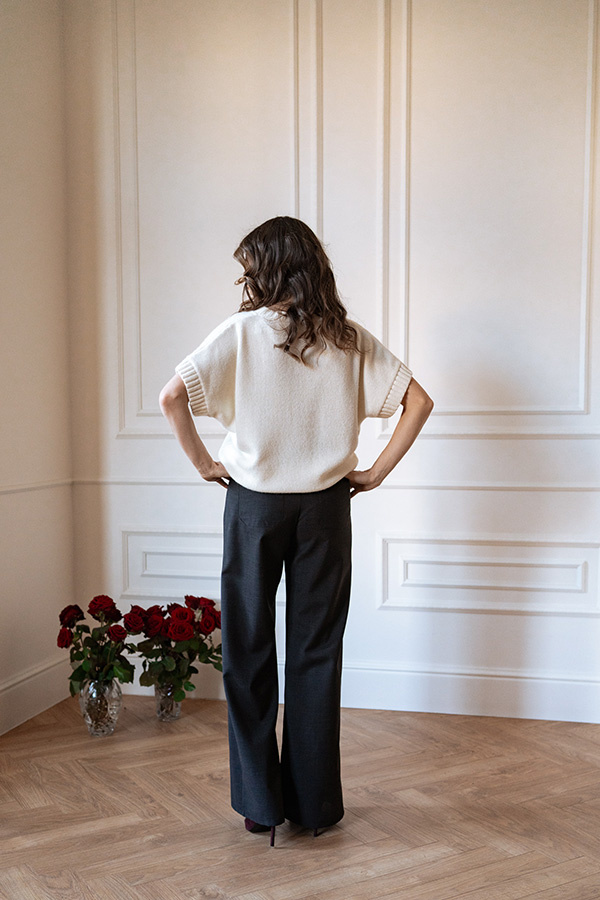 Damskie spodnie wełniane Federica Elegance Petit