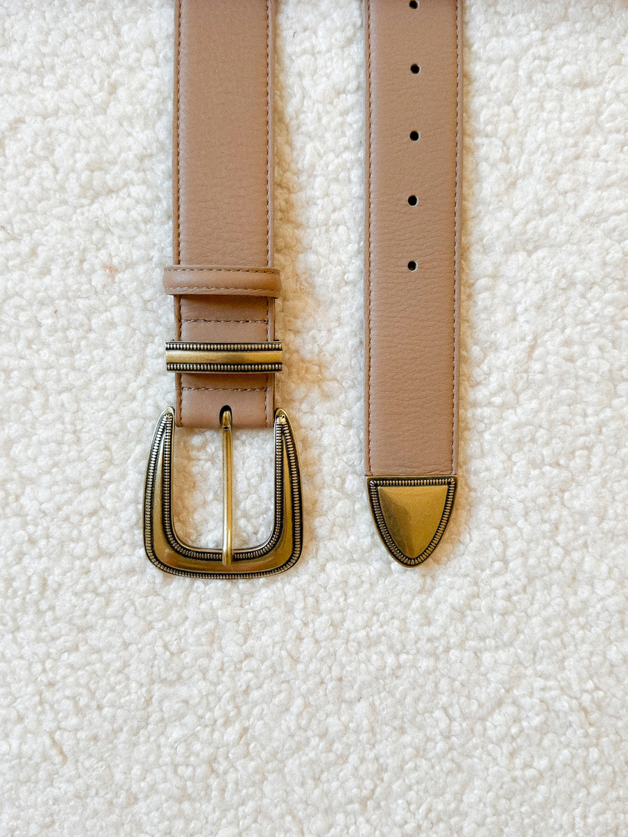 Damski pasek skórzany Siena Beige