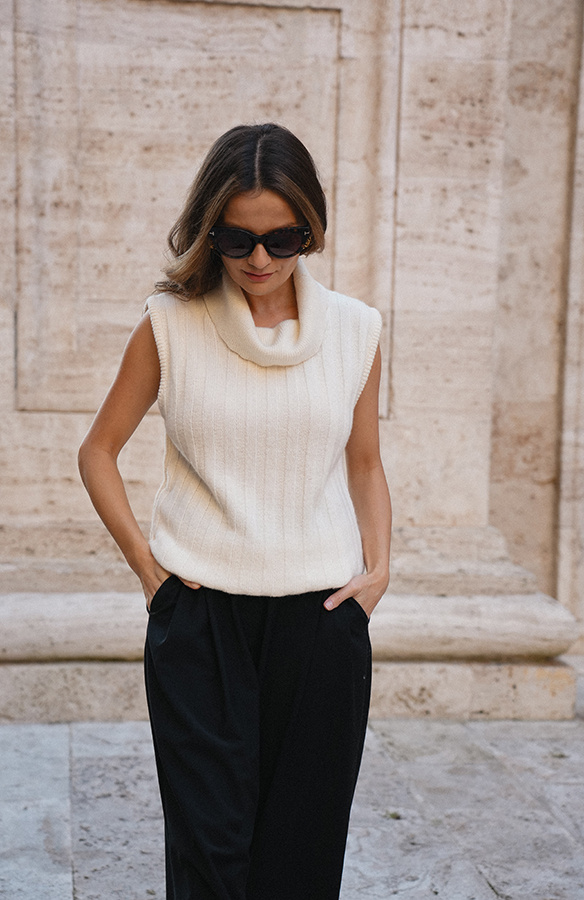 Damski golf wełniany z kaszmirem Viviana Crème