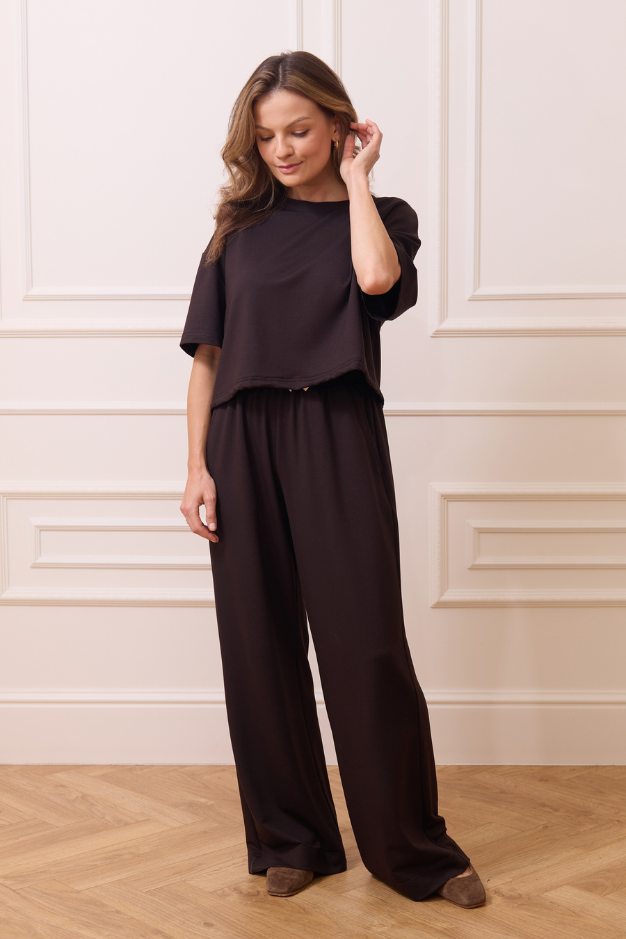 Damski T-shirt z modalu Lea Chocolate