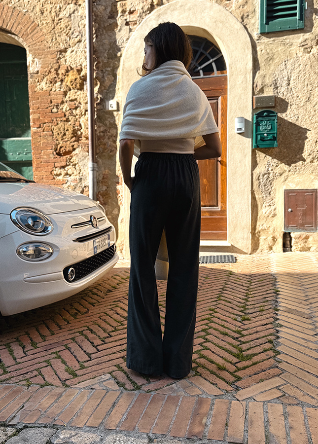 Damski szal wełnianiany z kaszmirem Clarissa Crème