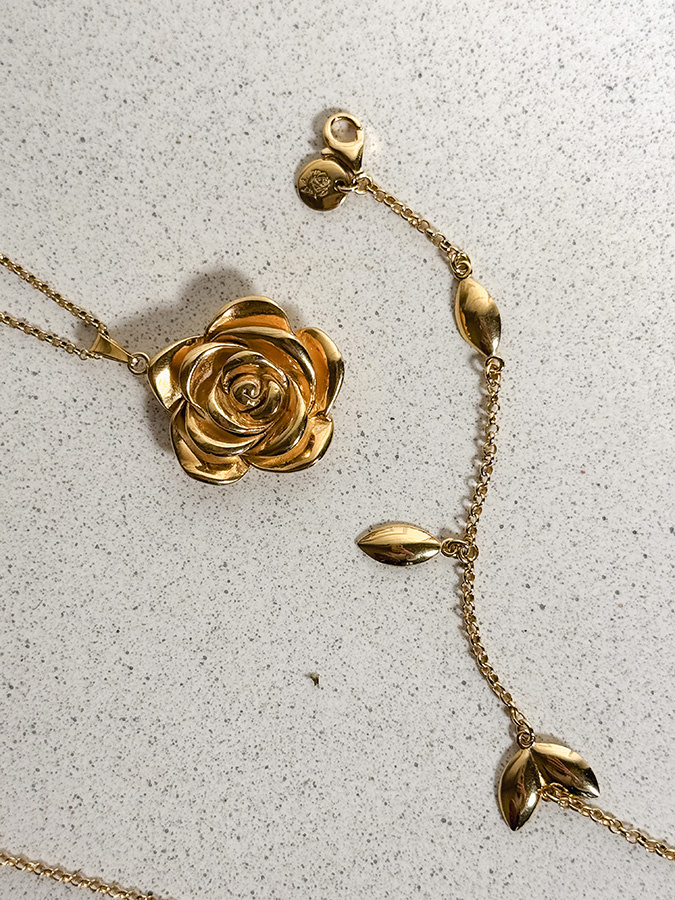 Naszyjnik srebrny pozłacany róża Fiore Rosa D'Oro N°3