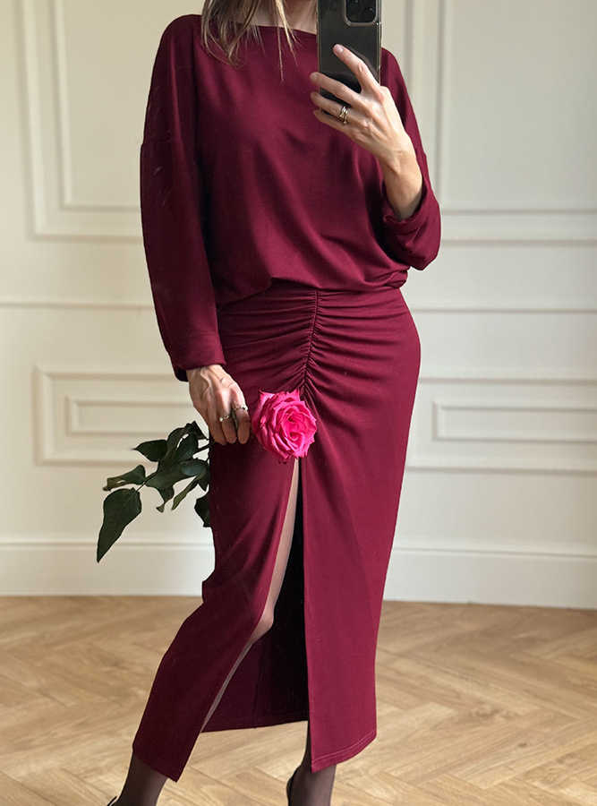 Marszczona spódnica z modalu Angelina Vino 