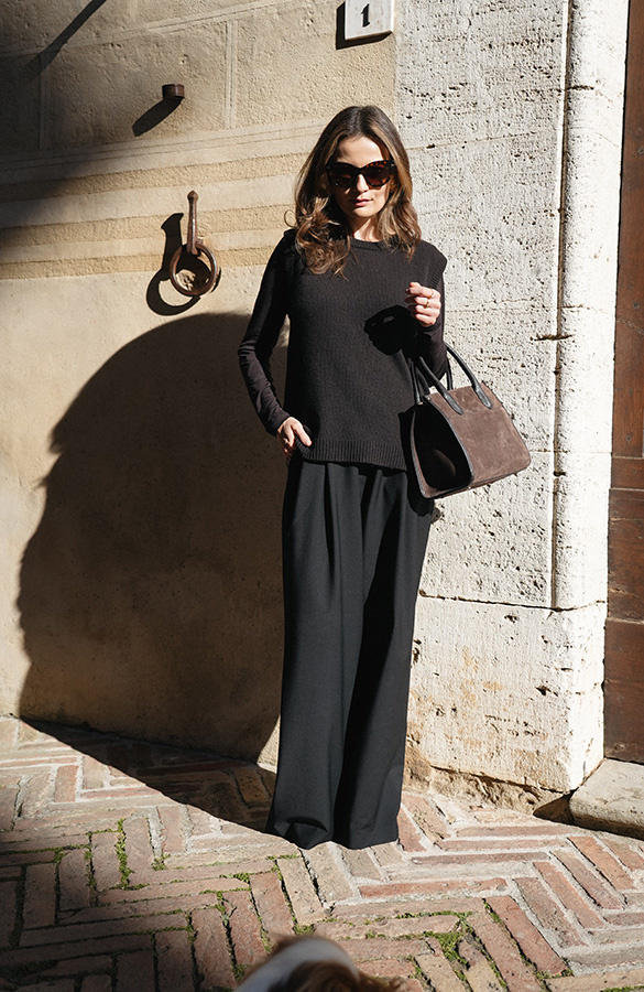 Damska kamizelka wełniana z kaszmirem Giovanna Chocolate