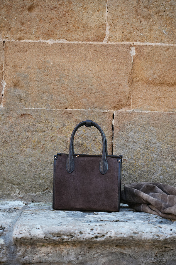 Damska torebka skórzana zamszowa Bellagio Cioccolato