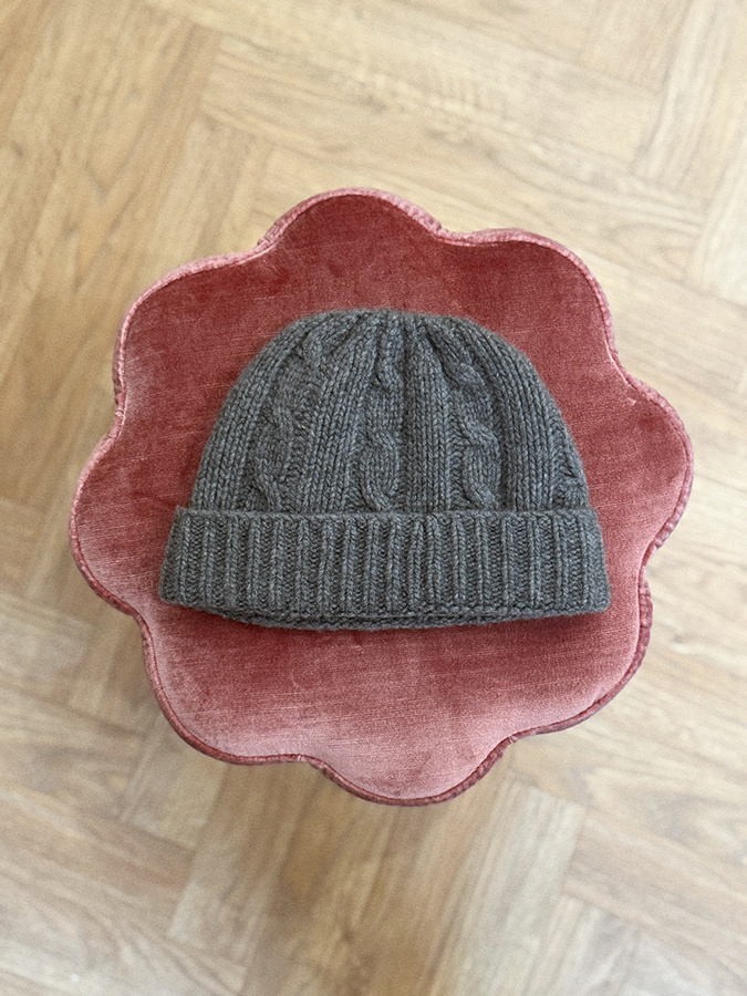 Damska czapka z kaszmirem i jedwabiem Ombra Gris 