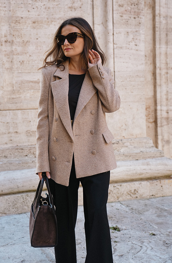 Damska marynarka wełniana z jedwabiem Bergamo Beige